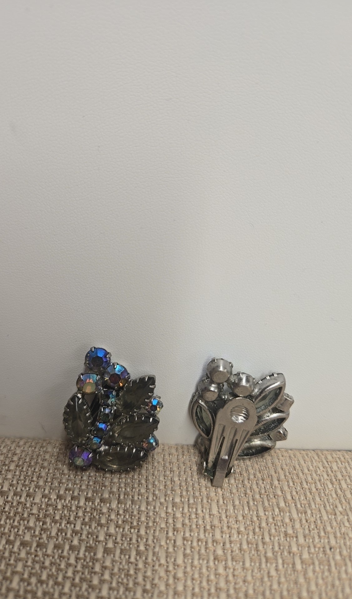 Gray Rhinestone Earrings