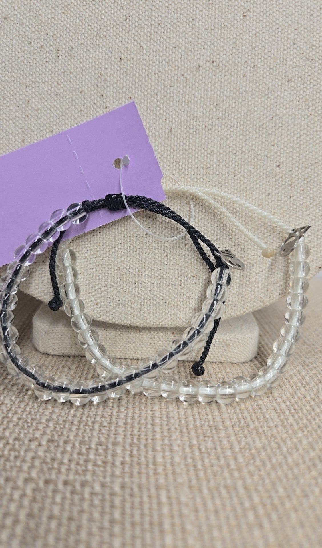 2PCS 4Ocrean Clear Beaded Bracelets