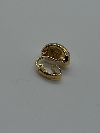 Swarovski Gold Crystal Clip Swan Earrings