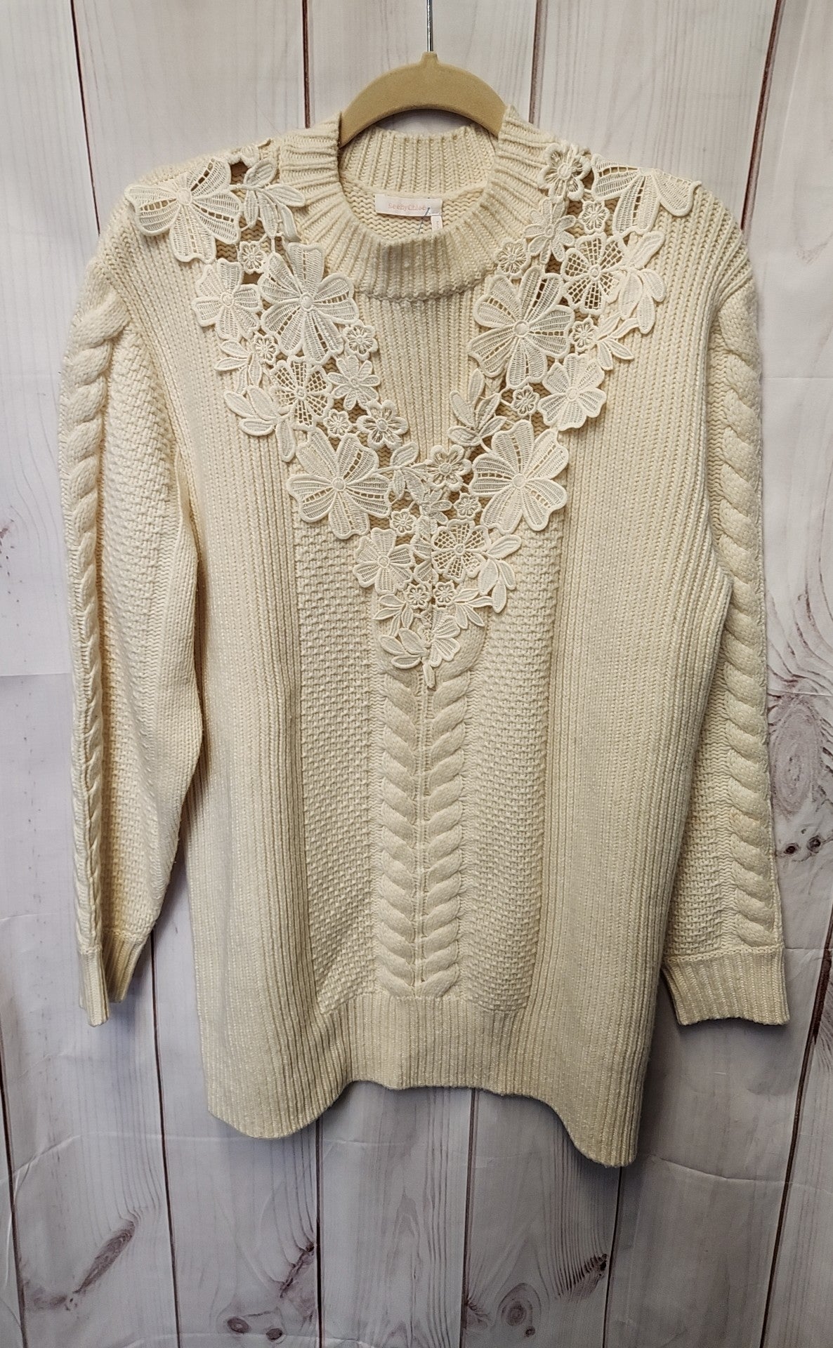 See by Chloe Women's Size M White Floral Sweater