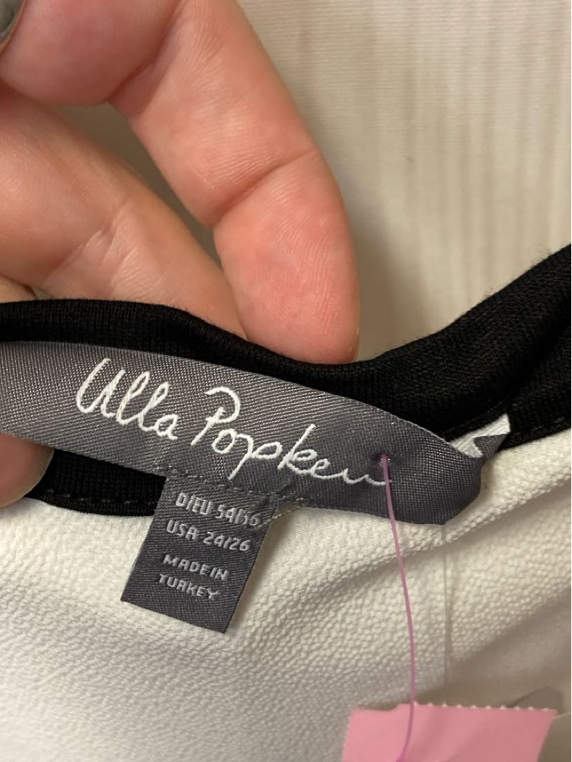 NWT Ulla Popken Women's Size 24 White & Red Short Sleeve Top