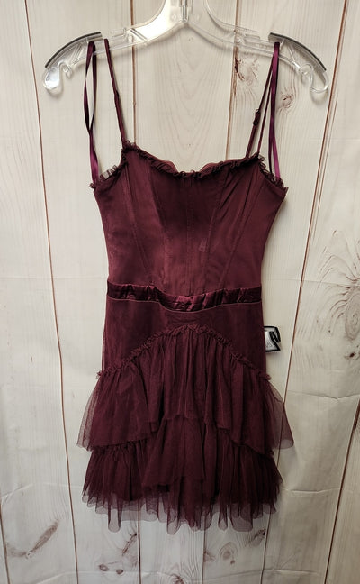 NWT City Studio Women's Size 1 Maroon Dress