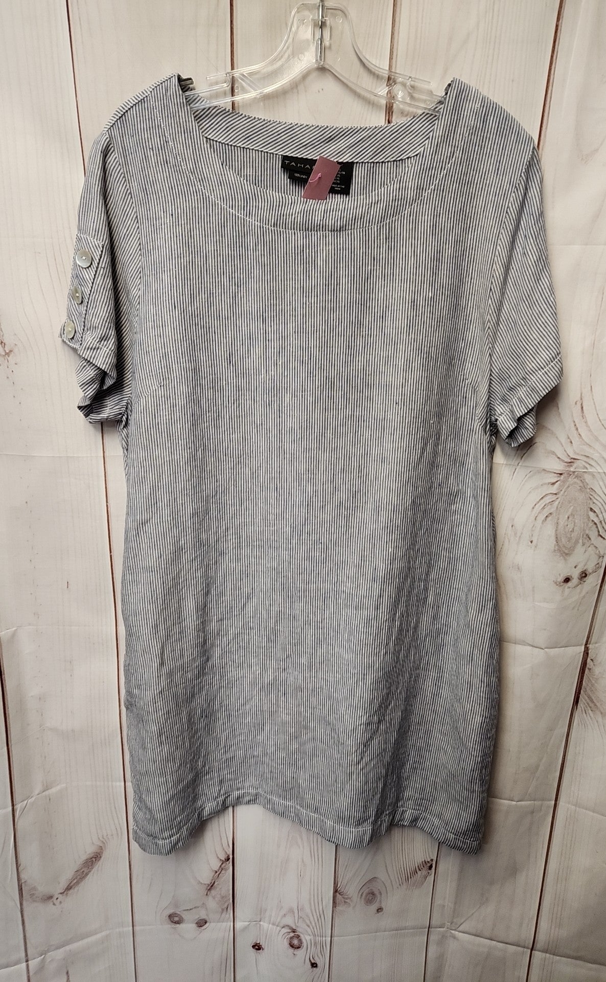 Tahari Women's Size XL Gray Linen Dress