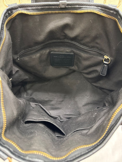 Coach L1432 Brown Leather Sig. Logo Tote Bag AS IS - wear on corners