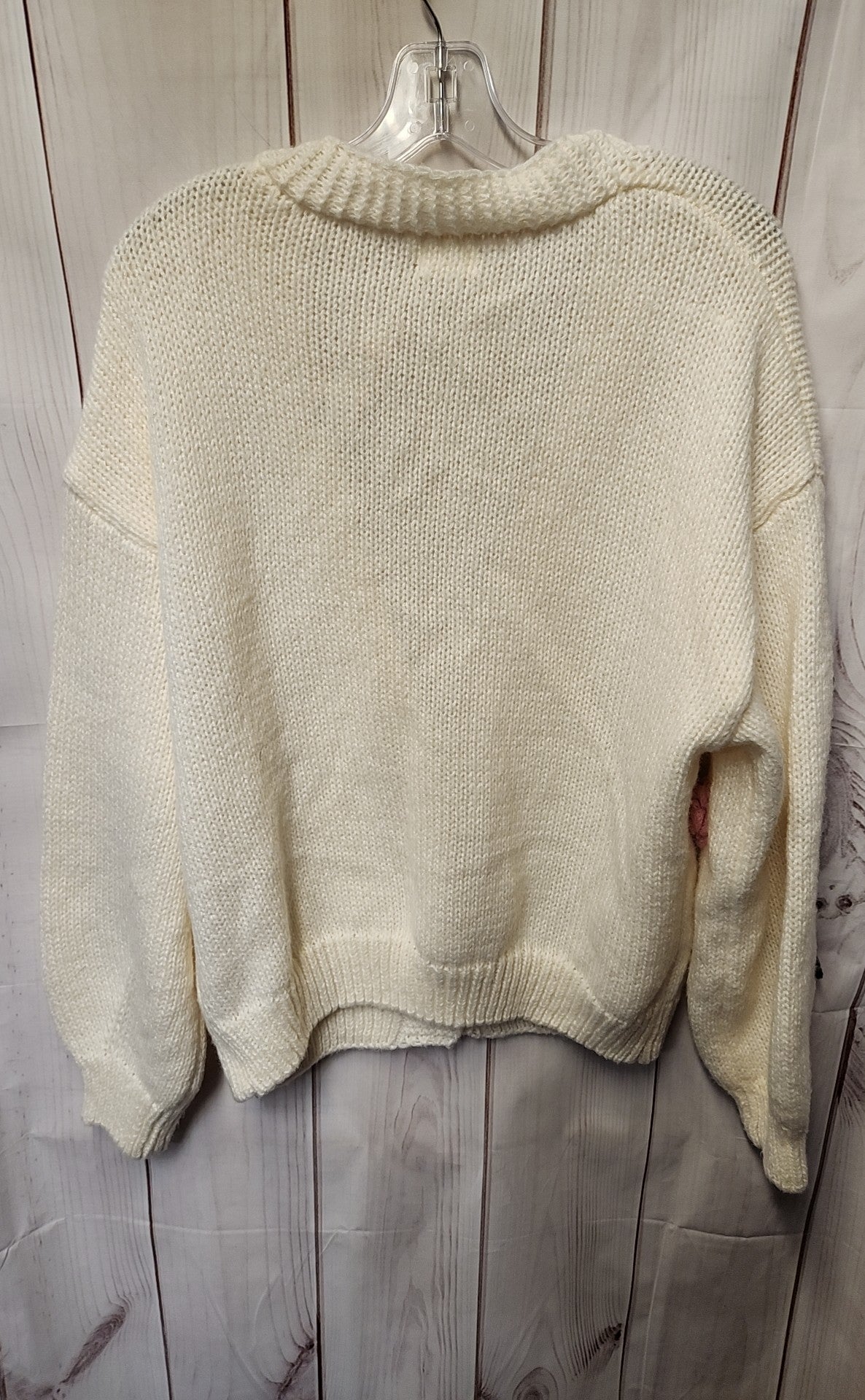 Luna Ivy Women's Size L White Floral Cardigan