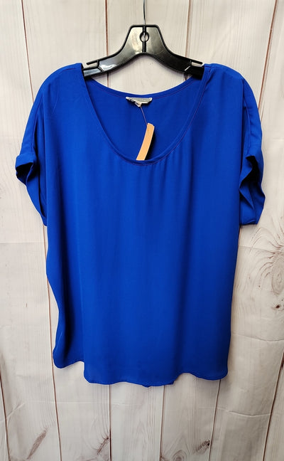 Pleione Women's Size XL Blue Short Sleeve Top