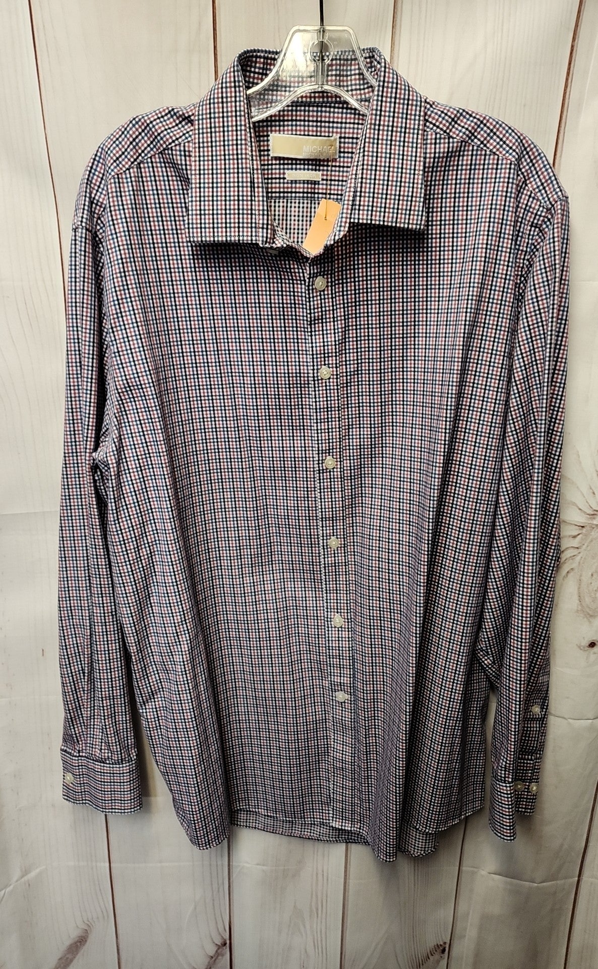 Michael Kors Men's Size XL Navy & Pink Shirt