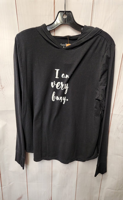 AnyBody Women's Size M Black Long Sleeve Top