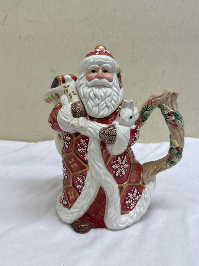 Fitz and Floyd Florentine Christmas Santa Tea Pot