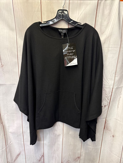 Attitudes Women's Size M/L Black Poncho