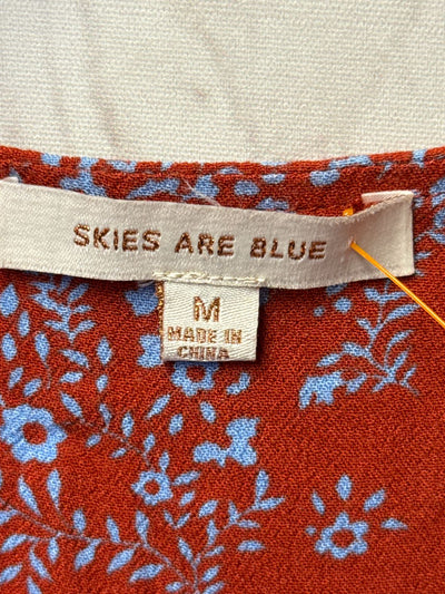 Skies are Blue Women's Size M Red 3/4 Sleeve Top