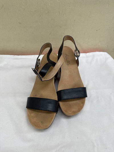 Abella Women's Size 7-1/2 Black Sandals Shoes