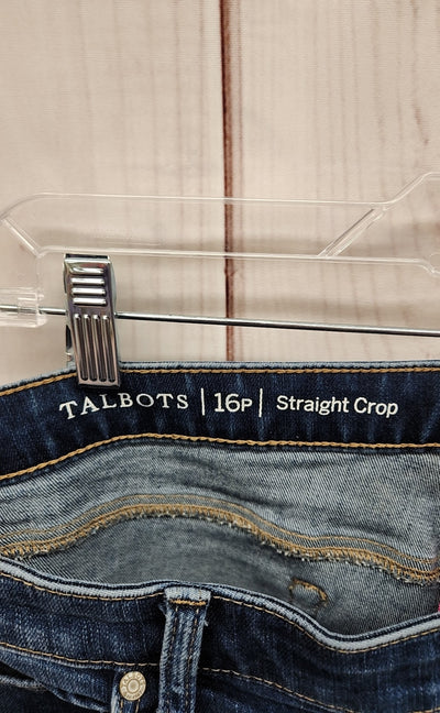 Talbots Women's Size 33 (15-16) Straight Crop Blue Jeans