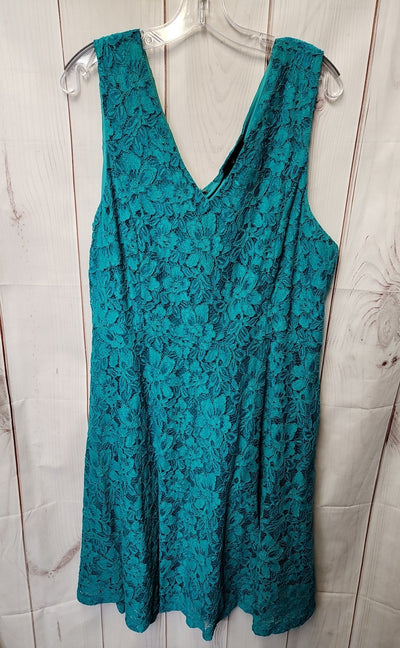Lane Bryant Women's Size 22 Green Lace Floral Dress