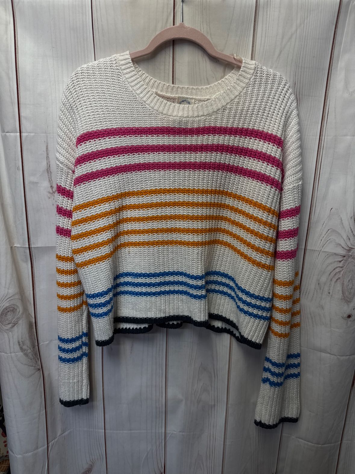Blue Rain Women's Size M White & Pink Sweater