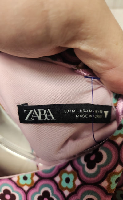 Zara Women's Size M Pink Floral Dress