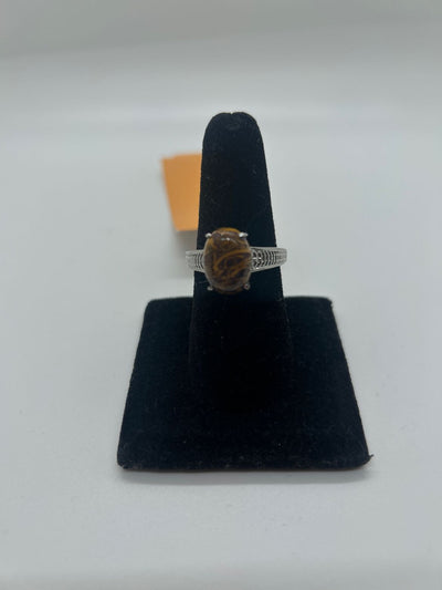 Ring Size 10 Brown Stainless Silver Ring