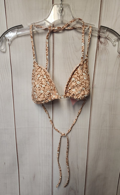 Aerie Women's Size M Beige Floral Swim Top