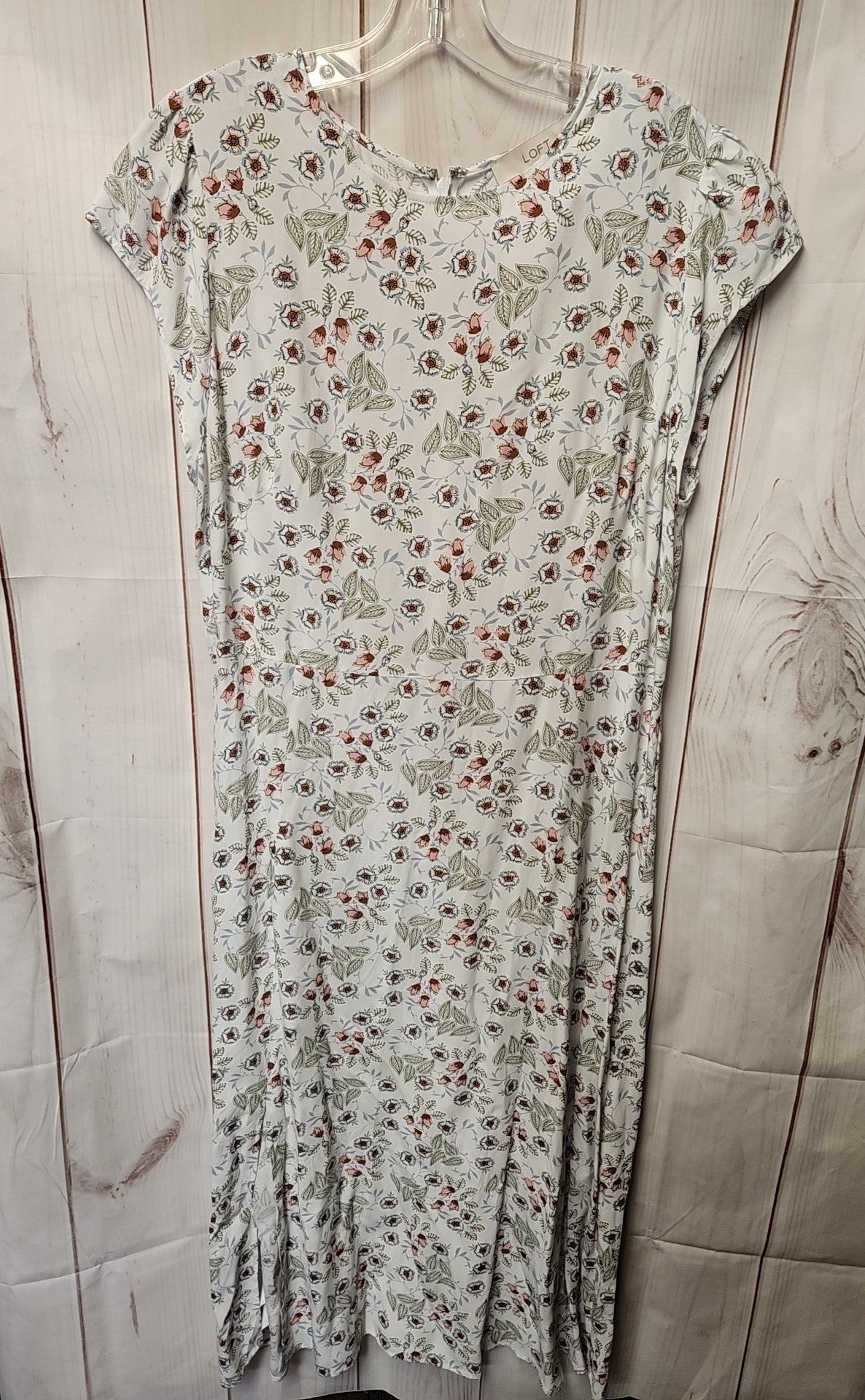 Loft Women's Size 12 White Floral Dress