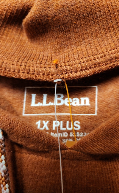 NWT LL Bean Women's Size 1X Brown Hoodie