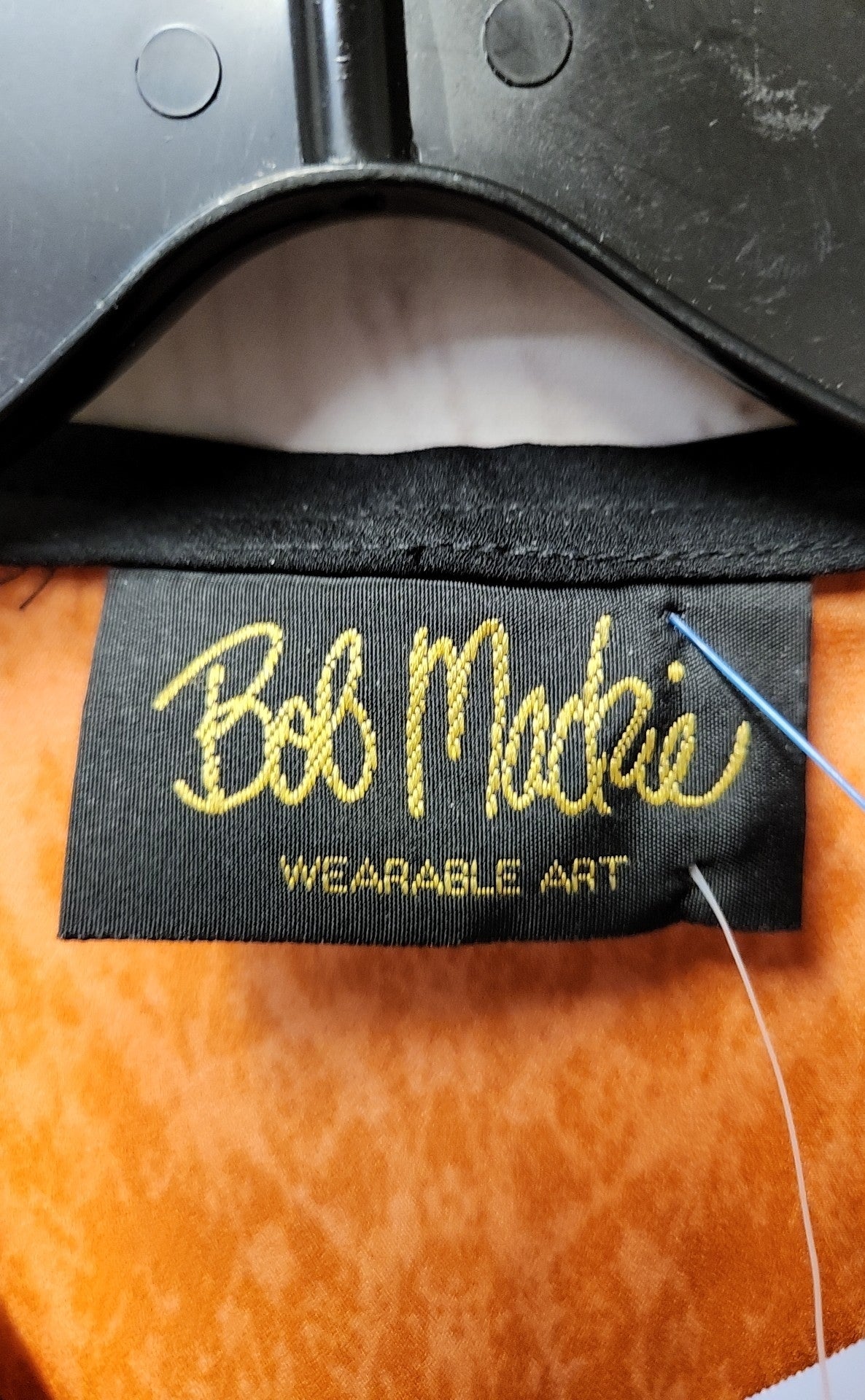 NWT Bob Mackie Wearable Art Women's Size L Black & Orange Long Sleeve Top