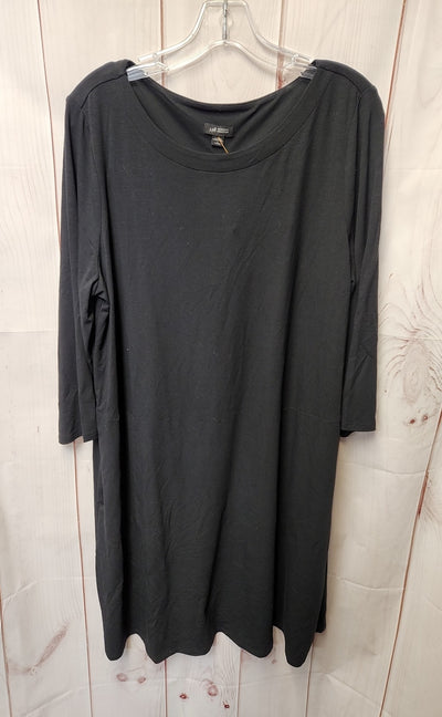 J Jill Wearever Collection Women's Size L Petite Black Dress