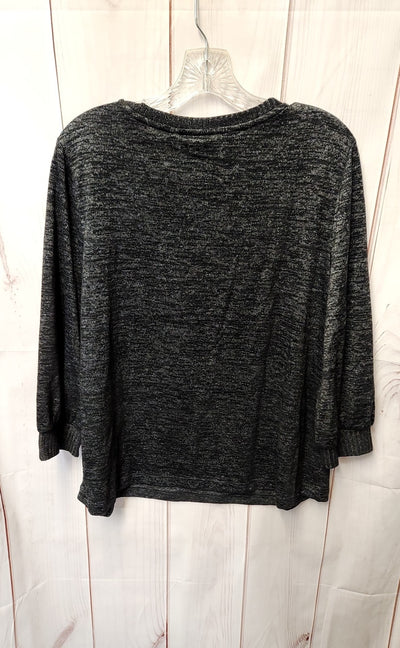 Chico's Women's Size 2 = US L Black 3/4 Sleeve Top