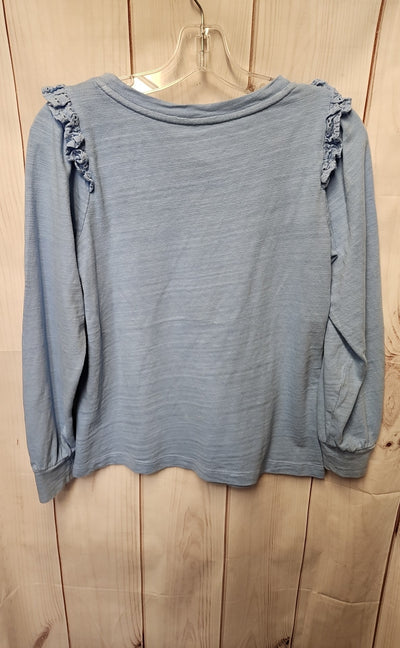 Loft Women's Size XS Petite Light Blue Long Sleeve Top