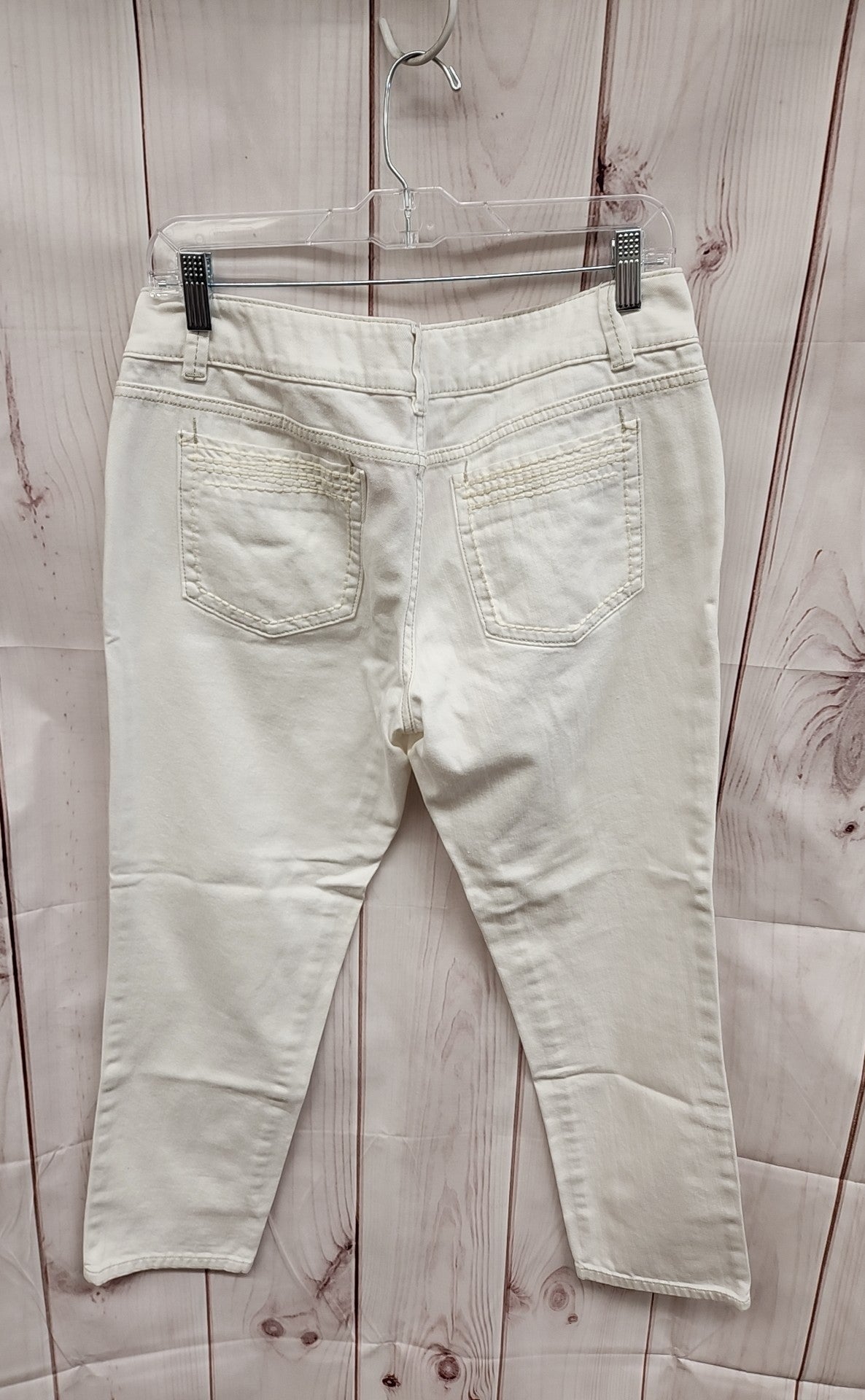 Elle Women's Size 30 (9-10) Skinny Boyfriend White Jeans