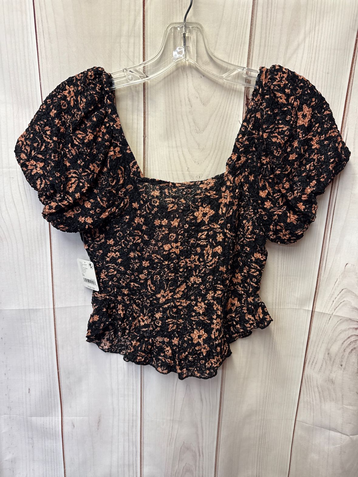 Free People Women's Size XS Black Short Sleeve Top