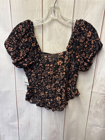 Free People Women's Size XS Black Short Sleeve Top