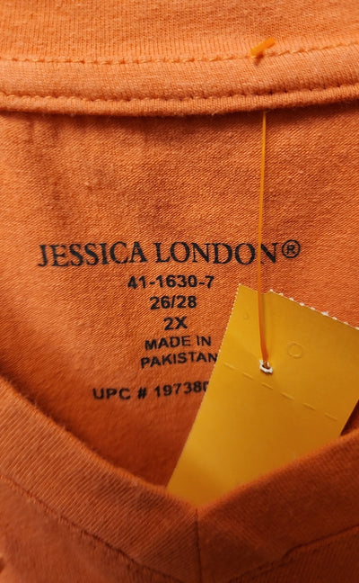 Jessica London Women's Size 2X Coral 3/4 Sleeve Top