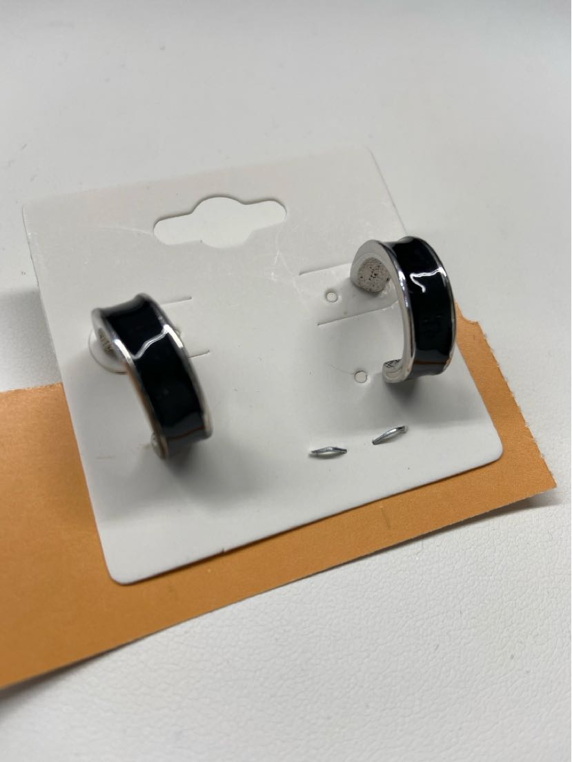 Black Hoop Earrings