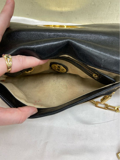 Tory Burch Black Leather Purse Bag AS IS - Stains