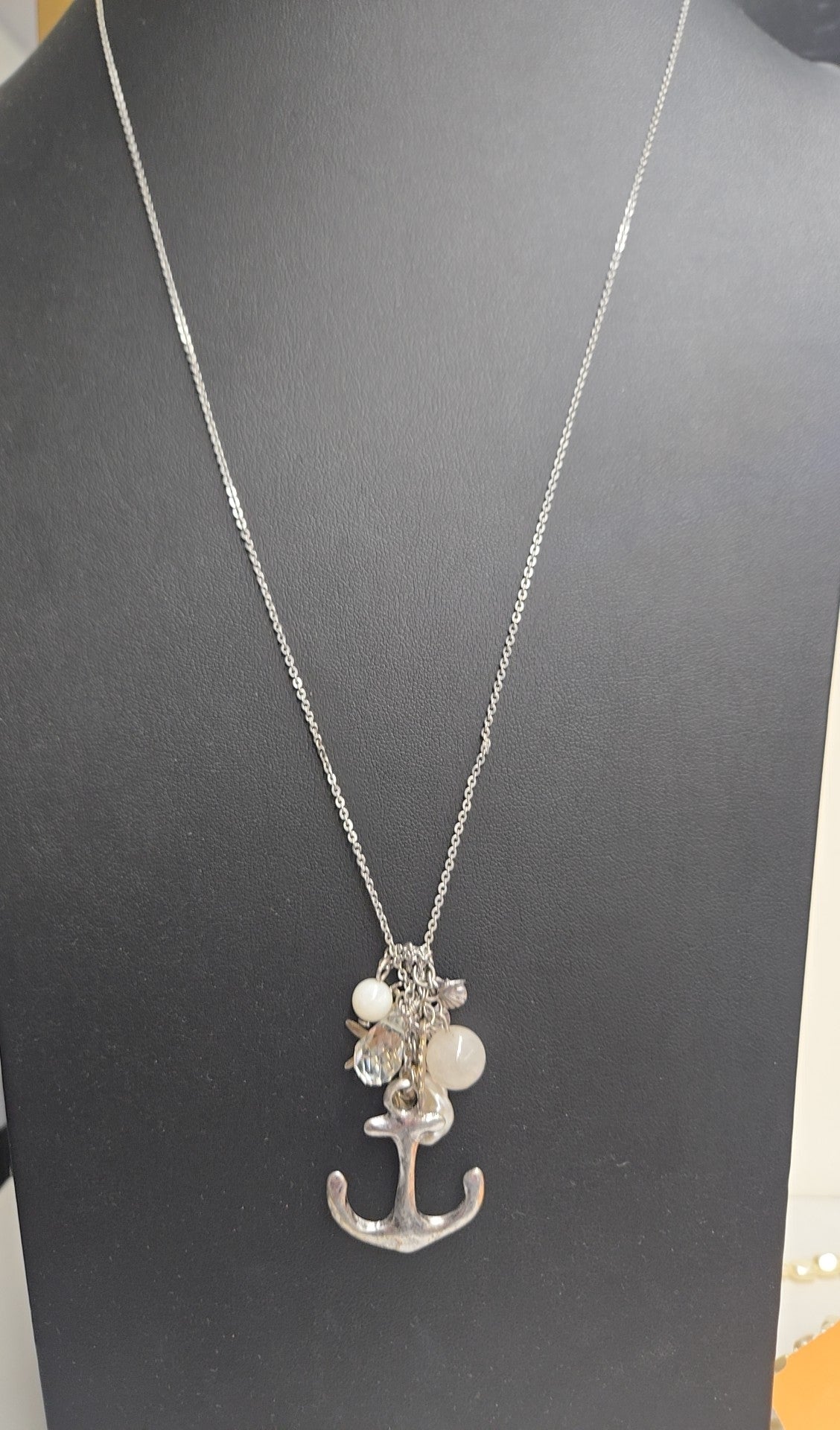 Silver Anchor Charm Necklace