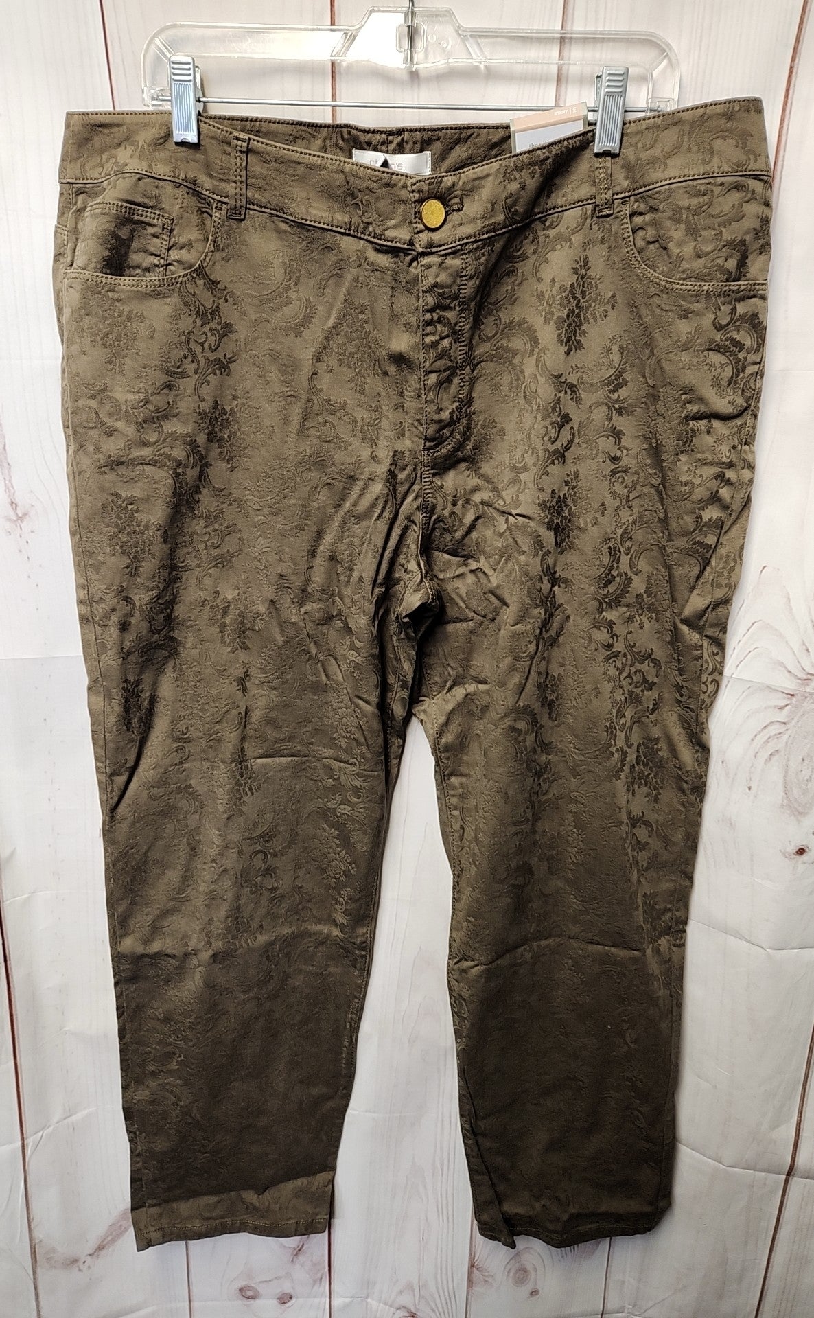 NWT Chico's Women's Size 3 = US 16 Olive Green Pants