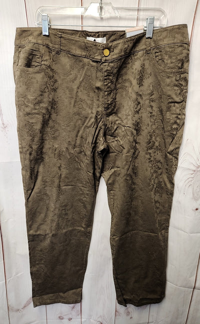 NWT Chico's Women's Size 3 = US 16 Olive Green Pants