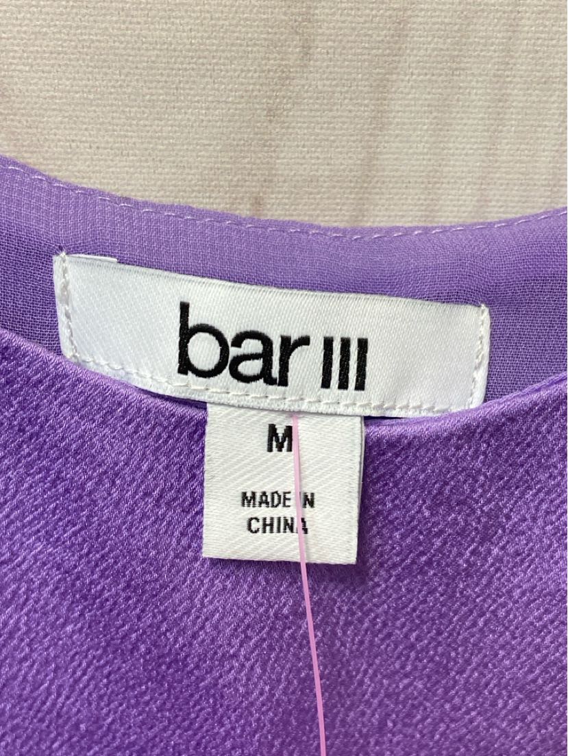 Bar III Women's Size M Purple Sleeveless Top