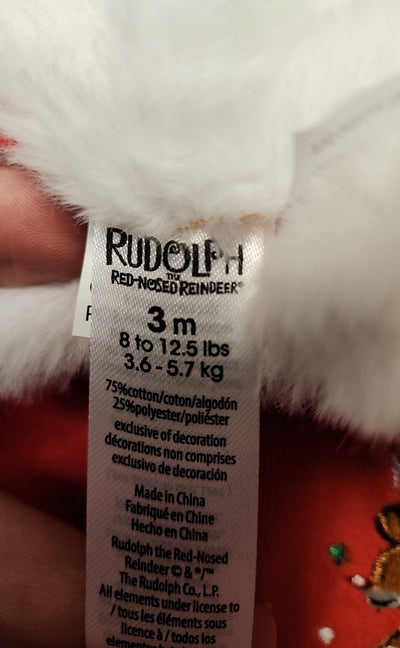 Rudolph Boy's Size 3 Months Red Outfit