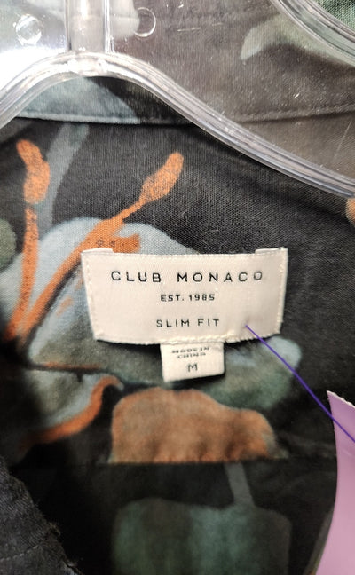 Club Monaco Men's Size M Black Floral Shirt