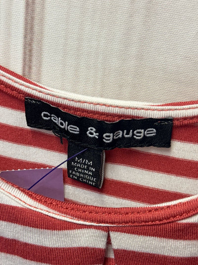 Cable & Gauge Women's Size M Red & White Sleeveless Top