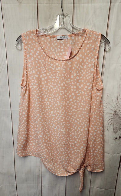 Jenny Boston Women's Size M Peach Sleeveless Top