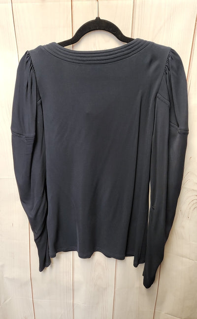 NWT Rebecca Taylor Women's Size L Navy Long Sleeve Top