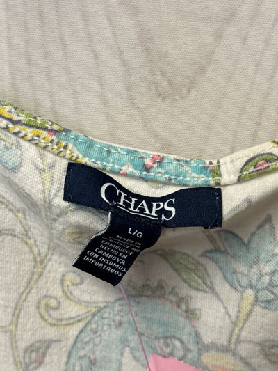 Chaps Women's Size L White Floral Dress