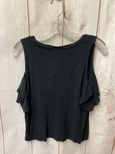 American Eagle Women's Size L Black Cold Shoulder Top