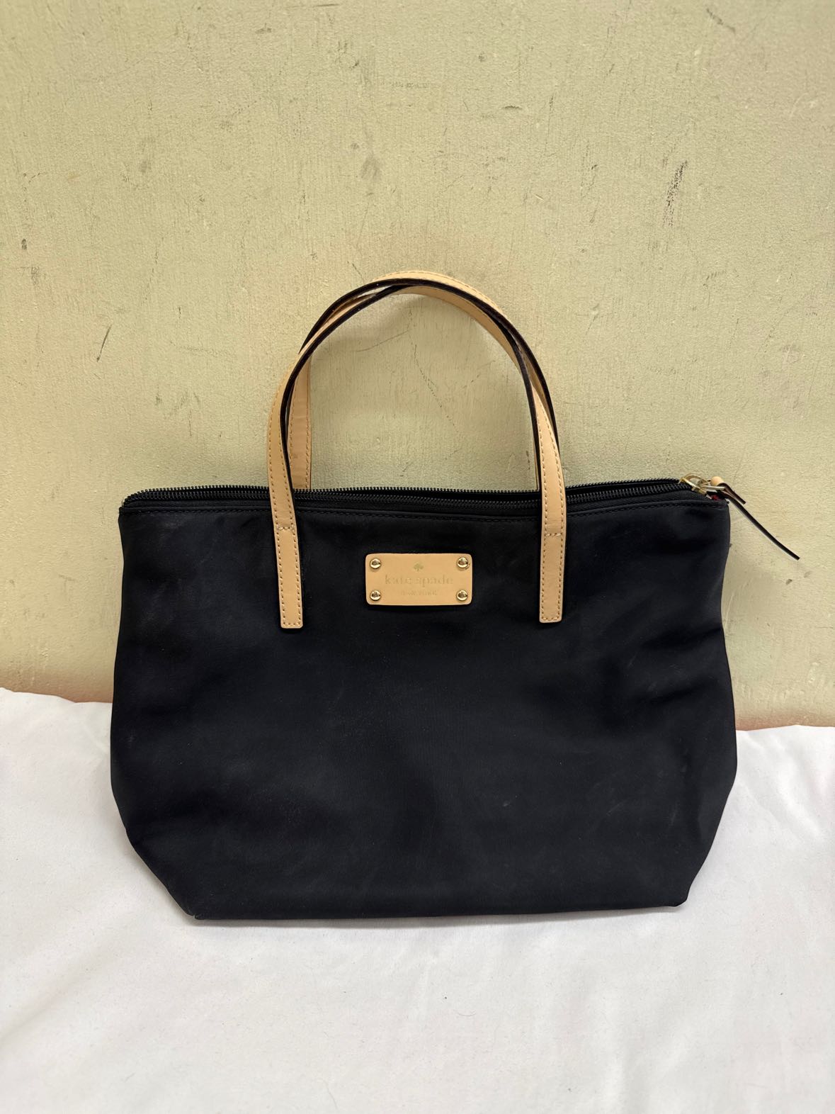 Kate Spade Black Leather Purse Bag AS IS - stains inside