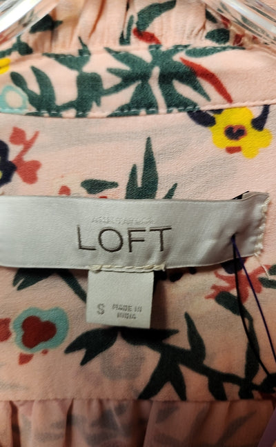 Loft Women's Size S Pink Floral Dress