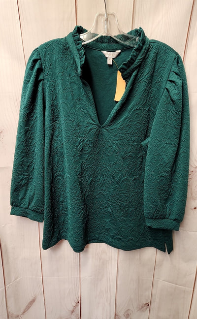 Crown & Ivy Women's Size XL Green 3/4 Sleeve Top