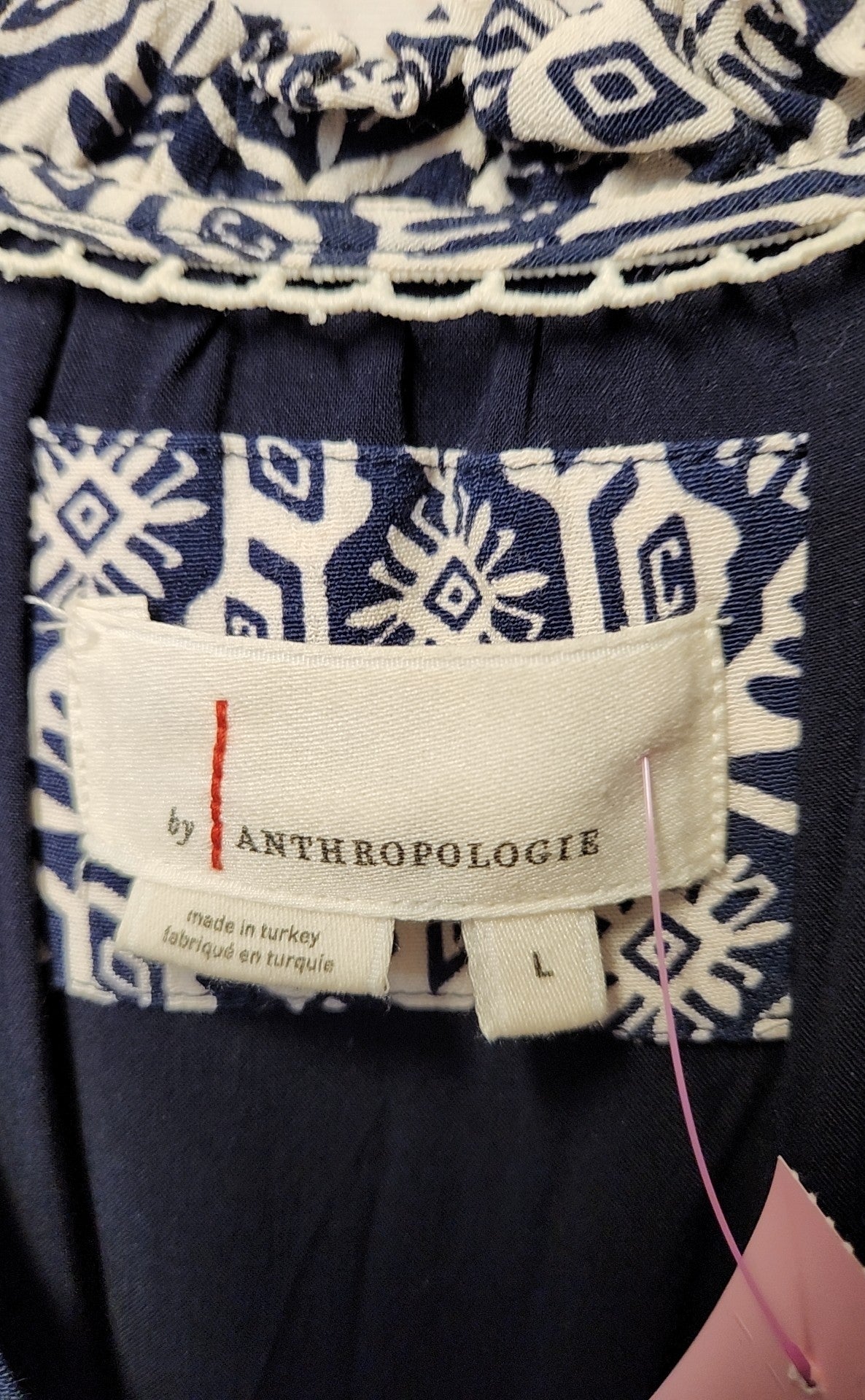 Anthropologie Women's Size L Navy Floral Dress
