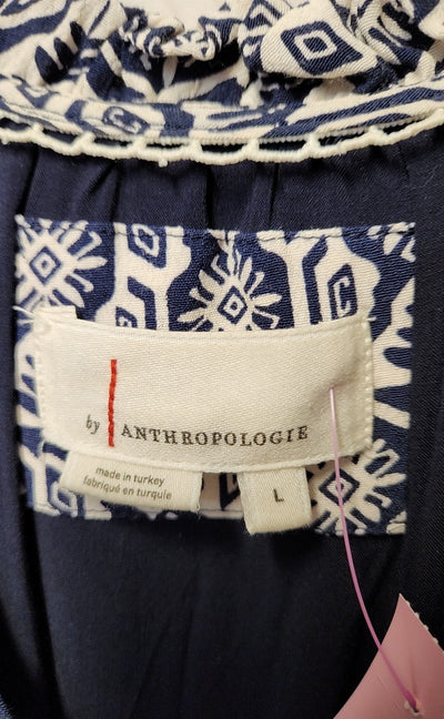 Anthropologie Women's Size L Navy Floral Dress